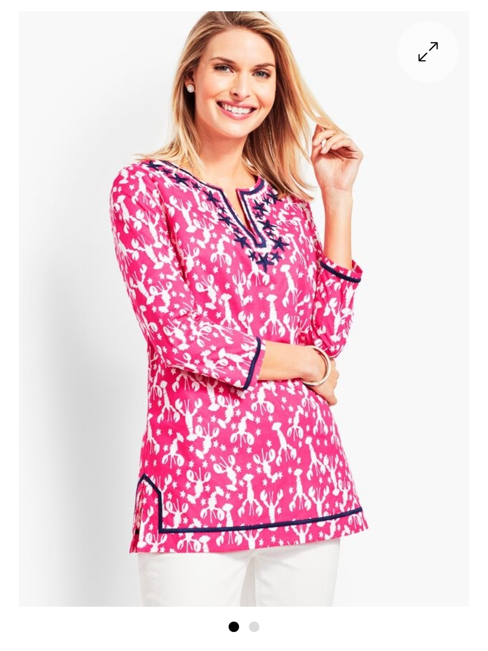 Talbots Pink Lobster Tunic Size Large